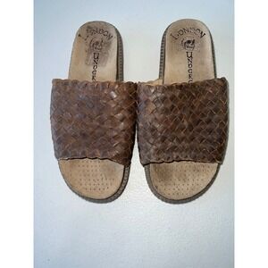 London Underground Woven Vintage Chunky Platform Sandals 7.5 (fit like 7) Y2K